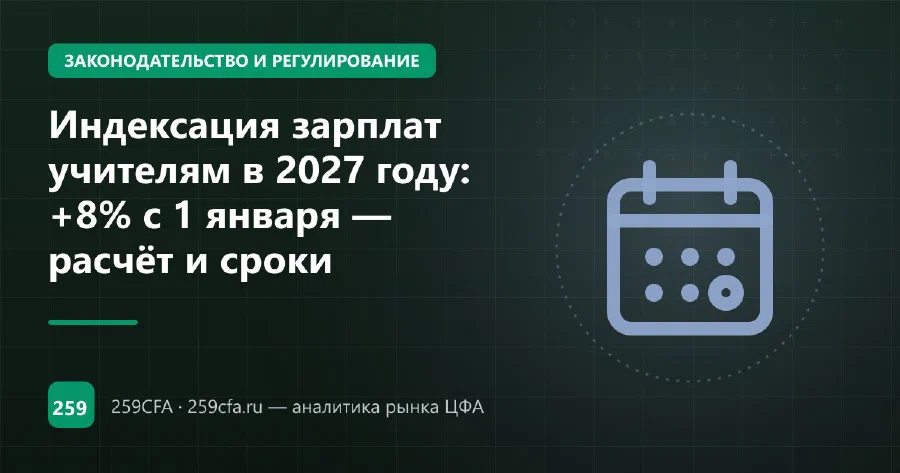 Индексация зарплат учителям в 2027 году: +8% с 1 января — расчёт и сроки