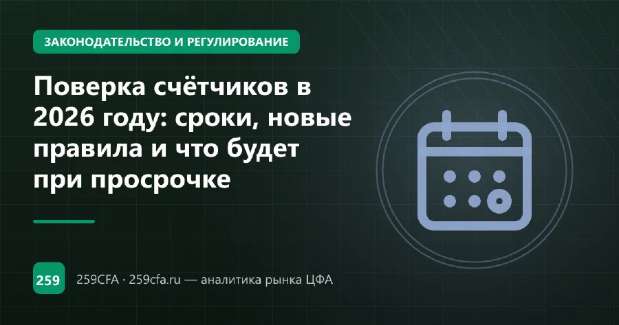 Поверка счётчиков в 2026 году: сроки, правила и просрочка