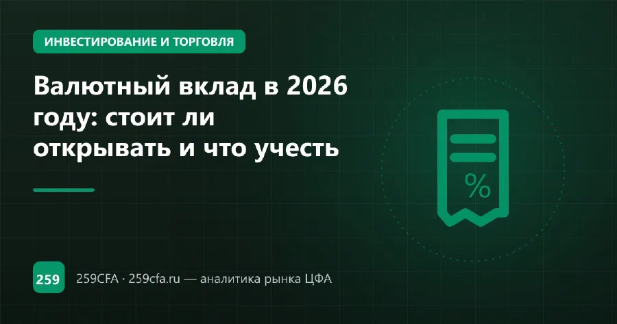 Валютный вклад в 2026 году: стоит ли открывать и что учесть