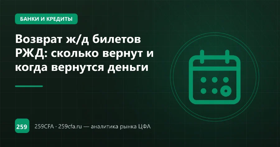 Возврат ж/д билетов РЖД: сколько вернут и когда вернутся деньги